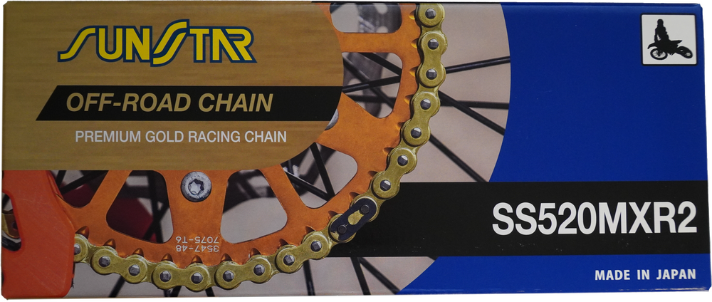 SUNSTAR CHAIN MXR2 NON-SEALED 520X120 GOLD/GOLD